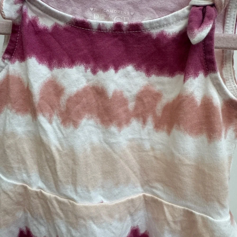The Children's Place 12-18M Girls Pink and White Tank Top Flowy Dress